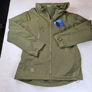 Men Waterproof Tactical Soft Shell Hood Miltary Jacket Windbreaker XL  Green